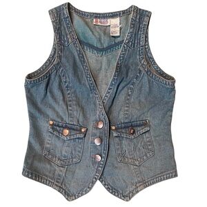 Vintage Bill Blass Light Blue Denim Vest Size Small